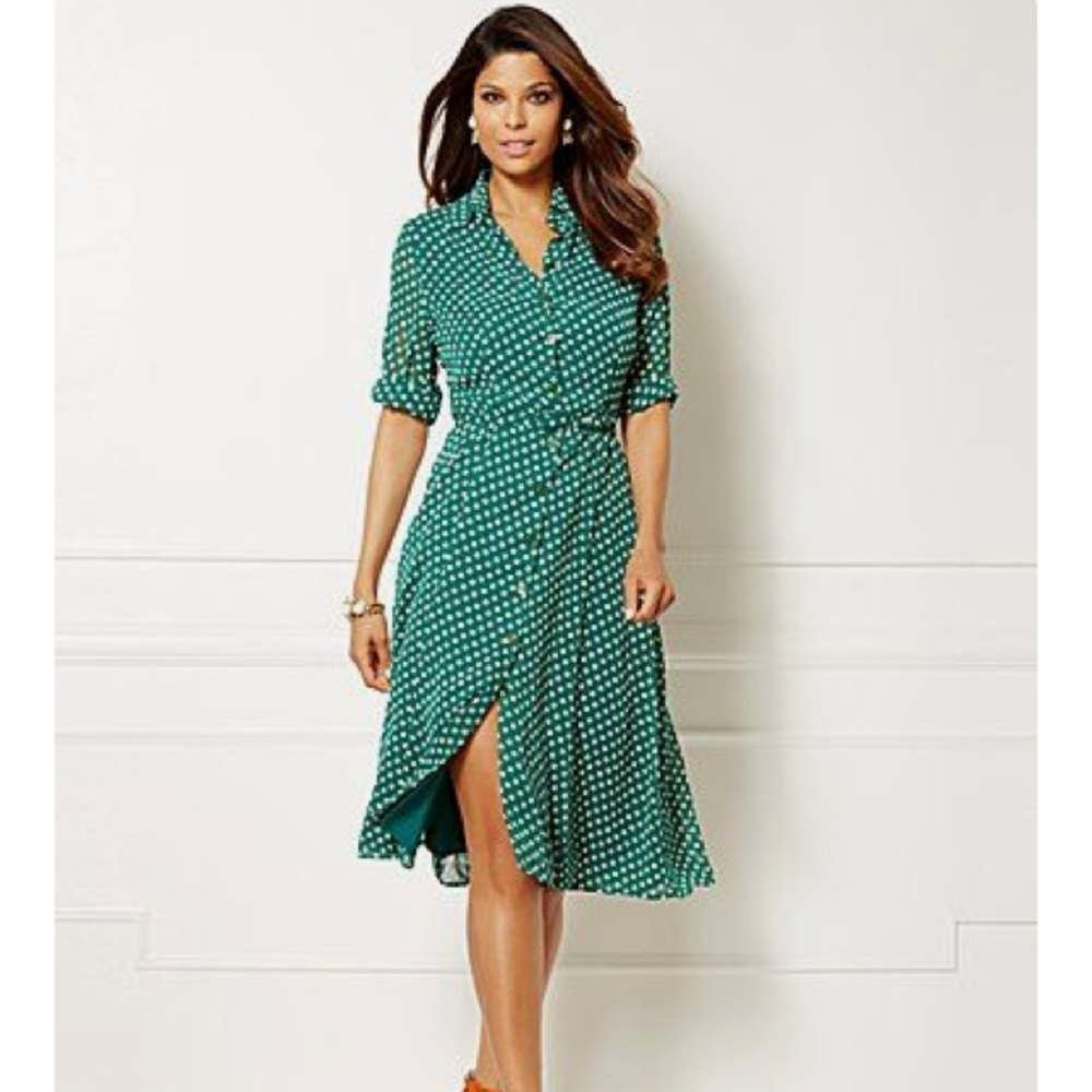 NWT Green polka dot dress